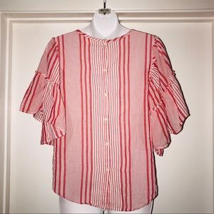 H & M light weight blouse with butterfly sleeves